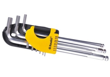 1.5-10mm Bộ lục giác đầu bi 9 cây Asaki AK-7402 1.5-10mm Bộ lục giác đầu bi 9 cây Asaki AK-7402