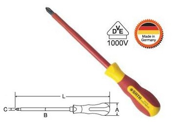 #1 Vít bake cách điện 1000V Sata 61-212 (61212) #1 Vít bake cách điện 1000V Sata 61-212 (61212)
